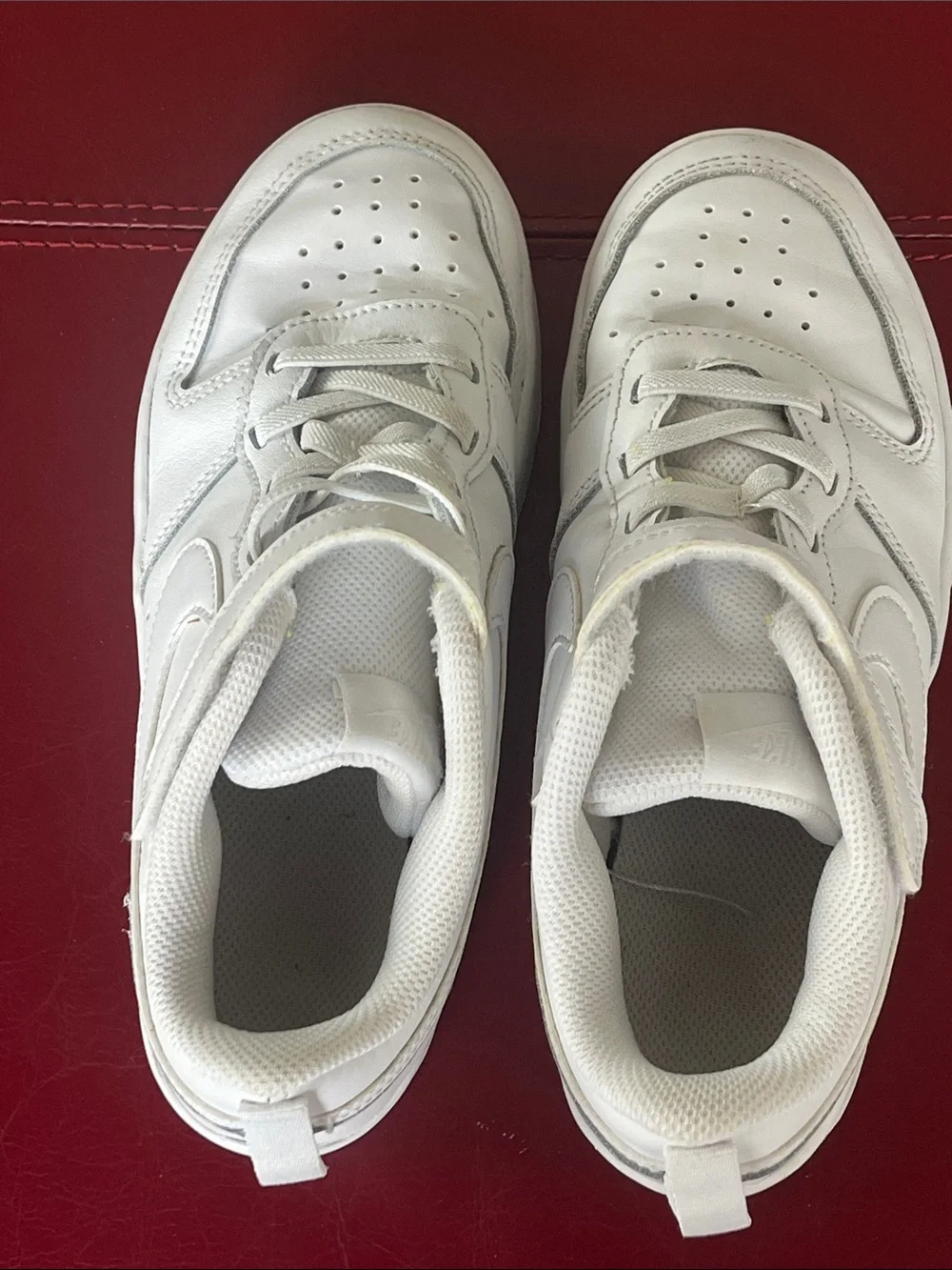 Like New Nike Kids Air Force One All-White Velcro Low EasyOn Sneakers Sz 2.5Y